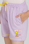Zivame Girls Looney Tunes Knit Cotton Shorts - Lilac Breeze — thumbnail 6